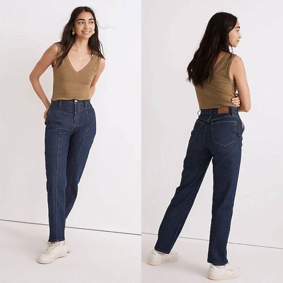Madewell The Perfect Vintage Straight Jean in Greenhaven Wash: Seamed Version 26 - Picture 1 of 8